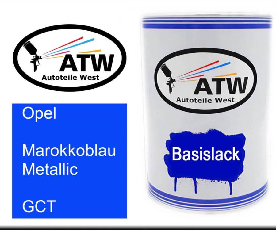 Opel, Marokkoblau Metallic, GCT: 500ml Lackdose, von ATW Autoteile West.